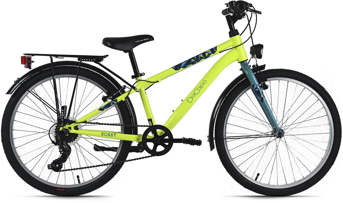 DaCapo kinderfiets 24" Bobby geel 7 versnellingen framemaat 32 cm – vanaf 8 jaar