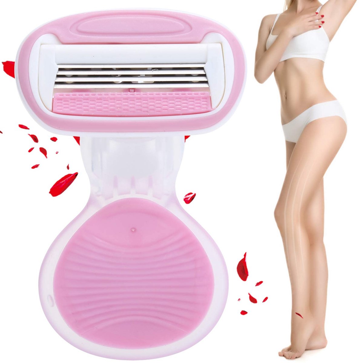 Women's 4 Blades, Extra Smooth Women's Flexball Compact Damesscheermes voor op reis met reisetui handmatige, scheerapparaat voor lichaamshaar, Epilator voor vrouwen, Beenhaarverwijderaar