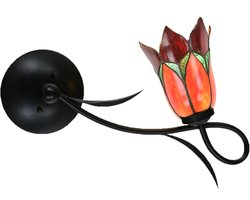 Tiffany Wandlamp/Plafonnière Lovely Flower Red - Art Deco Trade
