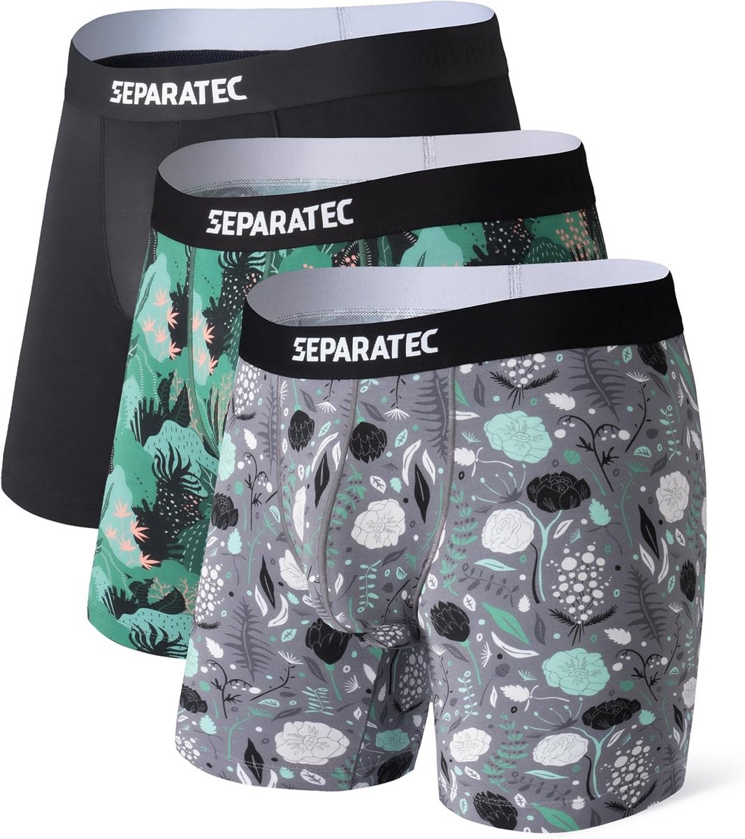 Ademende Bamboe Boxer Shorts voor Heren met Dubbele Ondersteuning - 3 Pack