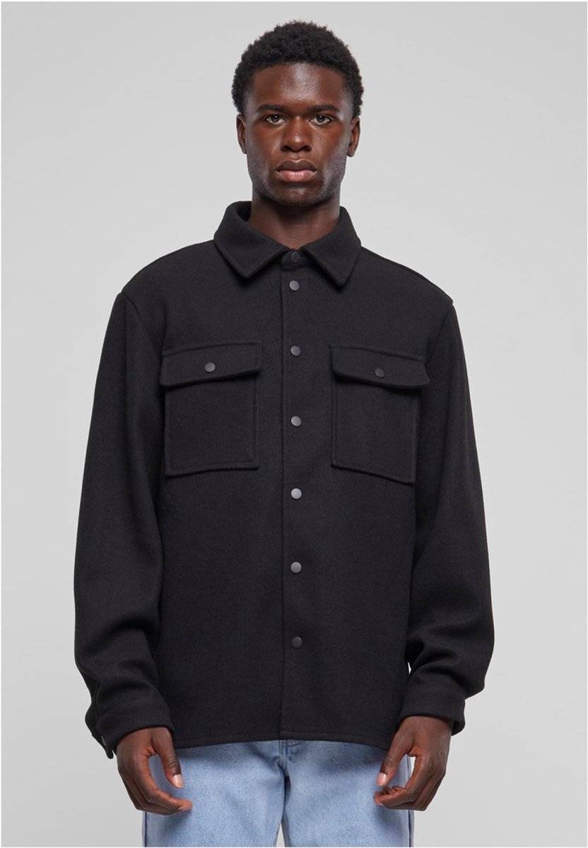 Urban Classics Plain Overshirt Overhemd XL Zwart