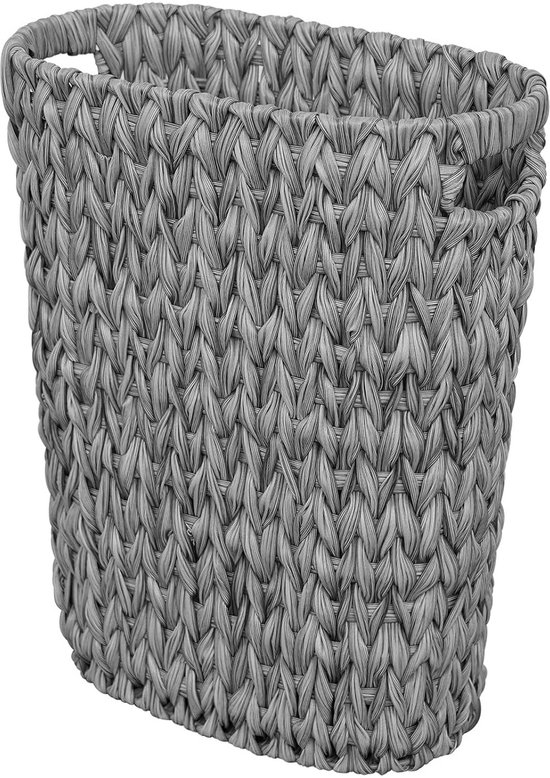 PENGKE Slanke Plastic Prullenbak 2,4 Gallon Vuilnisbak met Press Top Deksel, Witte Moderne Afvalmand voor Badkamer, Woonkamer, Kantoor en Keuken
