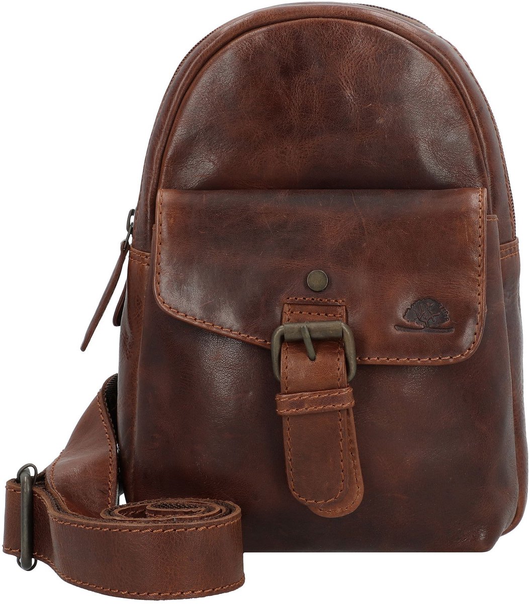 Greenburry Rugged Schoudertas Leer 17 cm - Unisex, Dames - brown