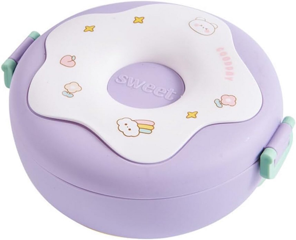 Lunchbox kinderen 3 vakken BPA-vrij kunststof 810 ml