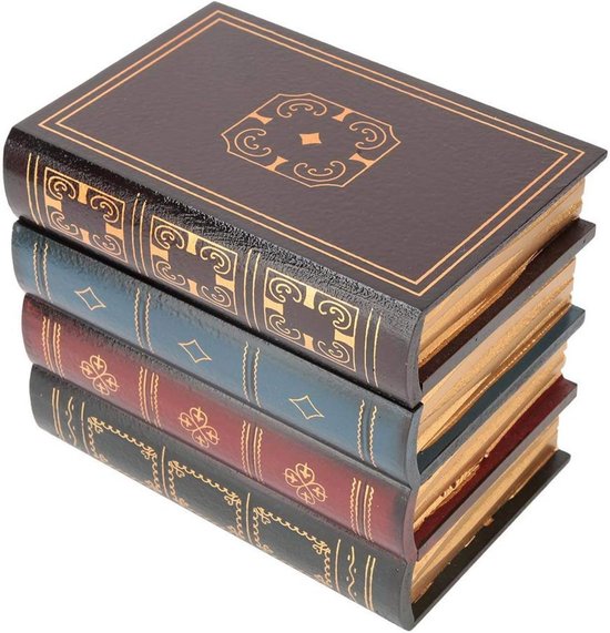 Vintage Houten Opbergdoos in de Vorm van een Nepboek - Decoratieve