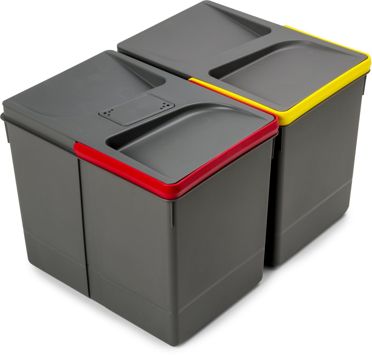 Emuca Recyclingcontainer voor keukenlade Recycle met geurdicht deksel, Hoogte 266, 1x15liter, 2x7lit