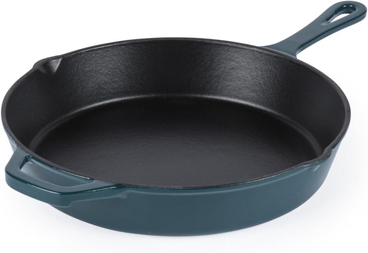 Gietijzeren Koekenpan 26cm - Ovenbestendig en Geschikt voor Alle Warmtebronnen Inclusief Inductie