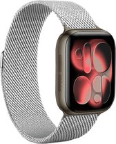 Horlogeband Milanees Geschikt voor Apple Watch 42/44/45/46 mm Bandje - Bandje Geschikt voor Apple Watch 42/44/45/46 mm Band Milanees - Zilver
