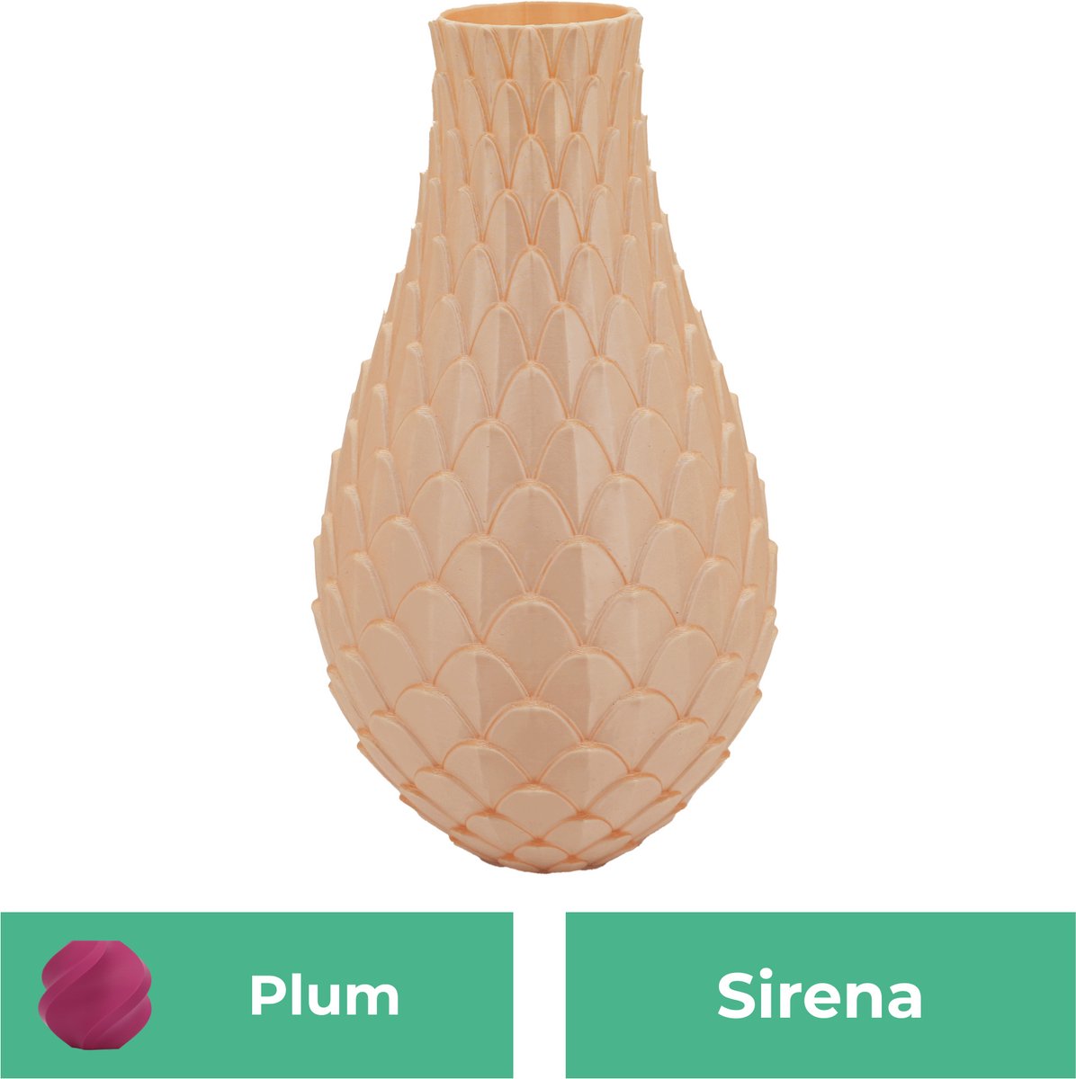 Lovora Sirena design vaas – Decoratieve vaas - Plum - 3d geprinte vaas – geschikt voor droogbloemen - 30CM