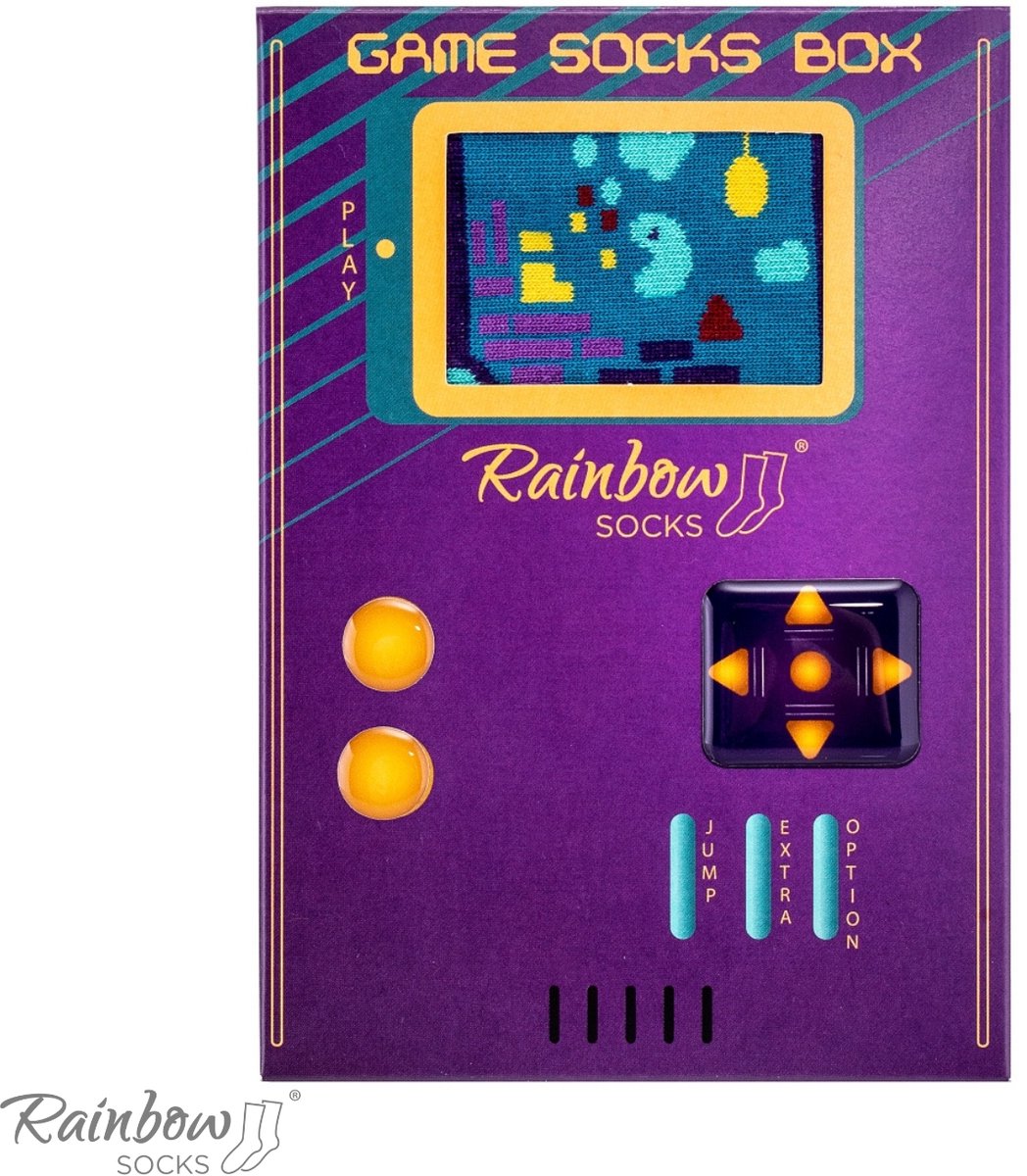 Rainbow Socks - Game Socks Box - Sokken - Retro Design
