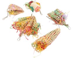 Allecta - Kleurrijke Papegaai Versnipperen Speelgoed voor Kauwen en Valkparkiet – Conure – Afrikaanse Grijze Papegaai