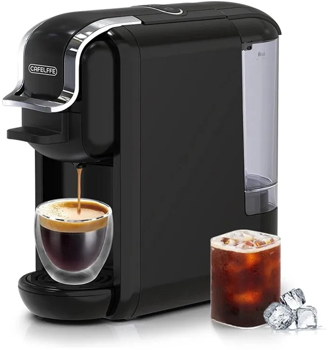 Vedder House - Koffiezetapparaat Cups - 4 in 1 - Zwart - Warme en koude dranken - Koffiemachine - Koffiepadmachine