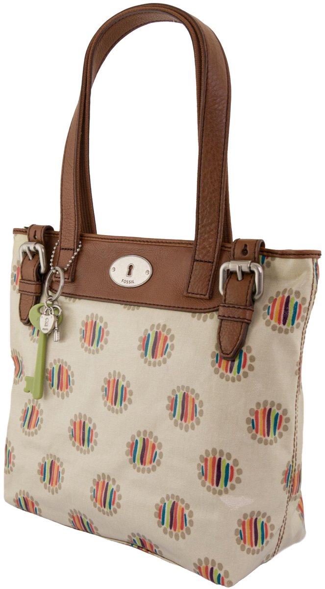 Handtas Fossil Wmns Schoudertas Key-per Shopper Dot Crème - UNI