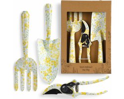Allecta - Tuingereedschapsset voor hobbytuinders en plantenliefhebbers, 3-delig, ergonomisch en robuust, bloemendesign