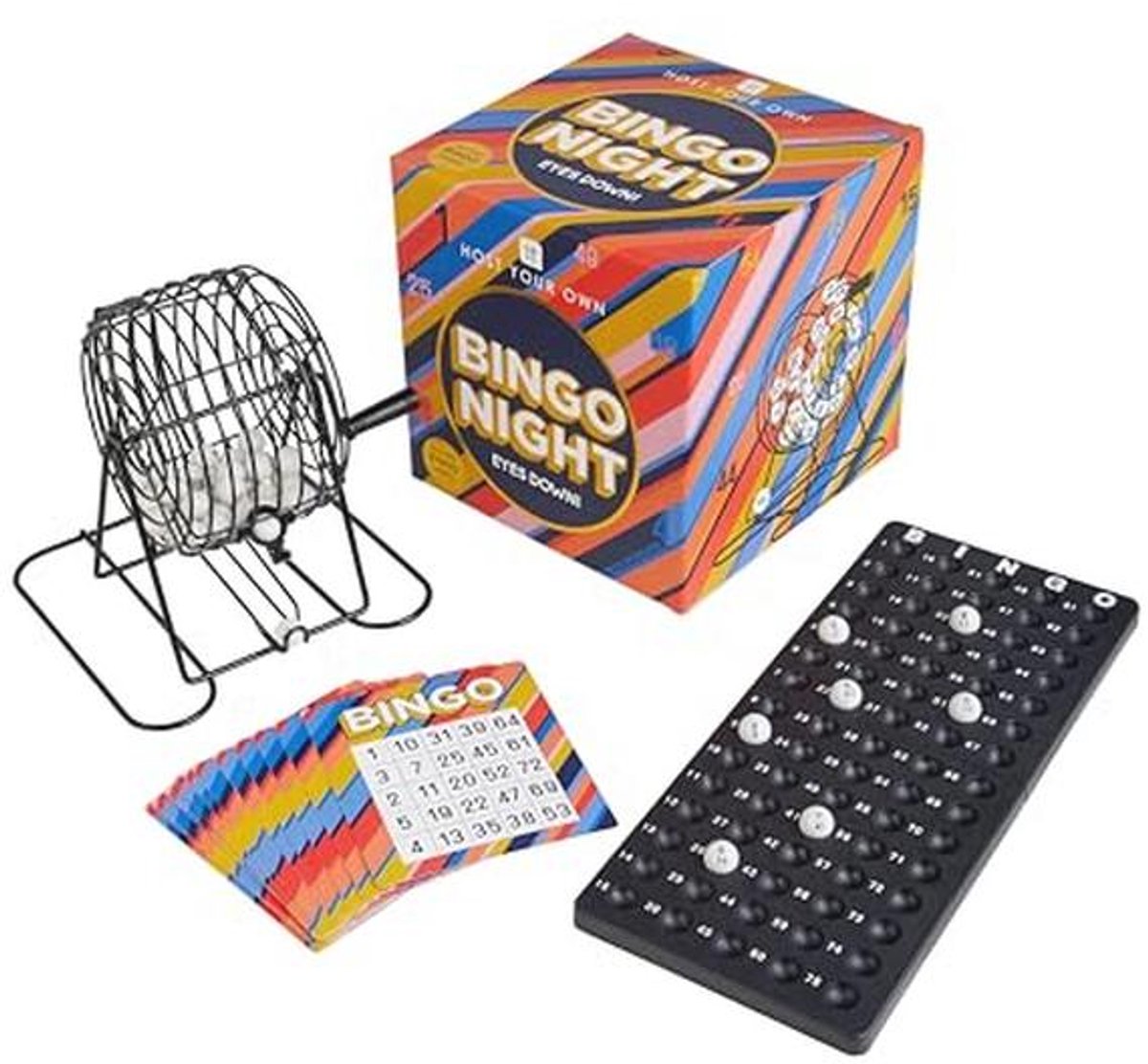 Bingospelset voor Spelletjesavonden | Inclusief Metalen Bingowiel, Cijfers en Kaarten | Perfect voor Volwassenen en Kinderen | Ideaal als Cadeau voor Kerst en Verjaardagen