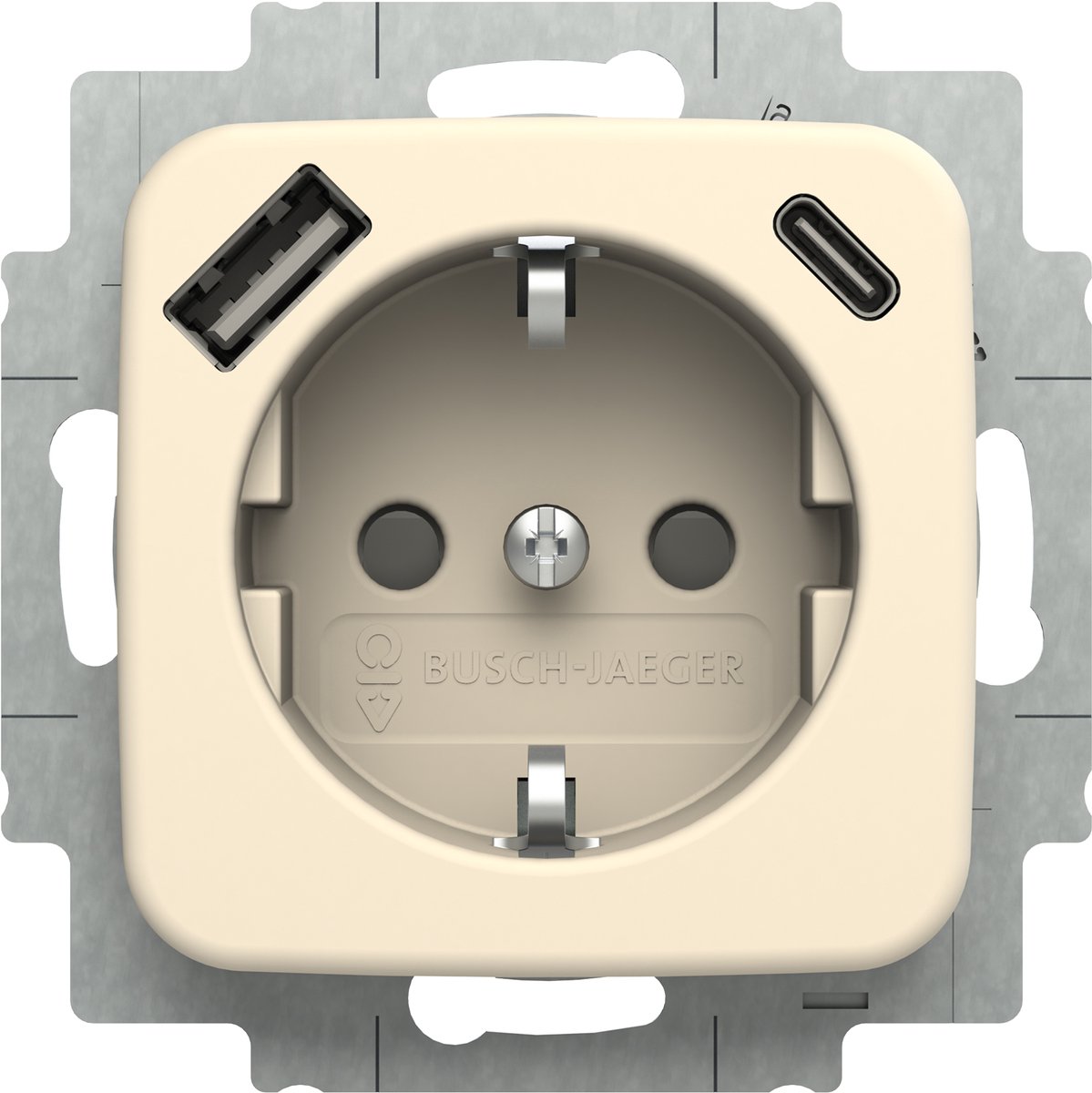 Busch-Jaeger SI contactdoos - inbouw - 1-voudig - USB A/C - crème