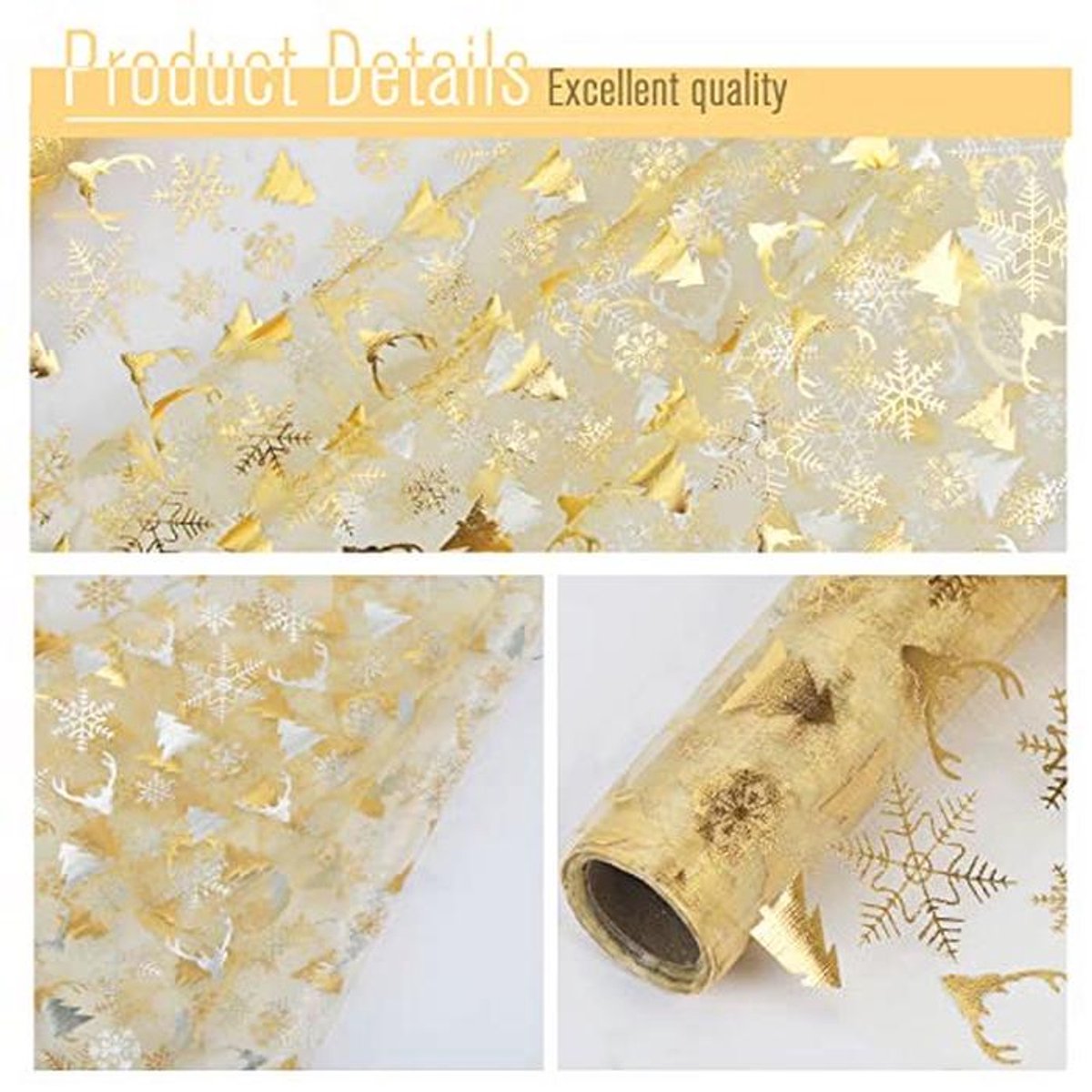 Tafelloper organza goud 28 cm x 5 m voor bruiloften en feestdagen