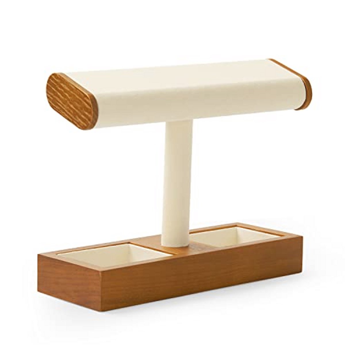 Houten Horlogestandaard - Armbandhouder en Sieradendisplay voor Dames en Heren (Beige)