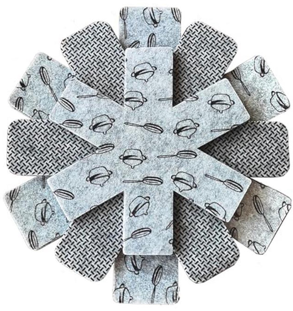 Vilten pan- en ovenbeschermers (12 stuks) - Zeshoekige pads voor optimale bescherming