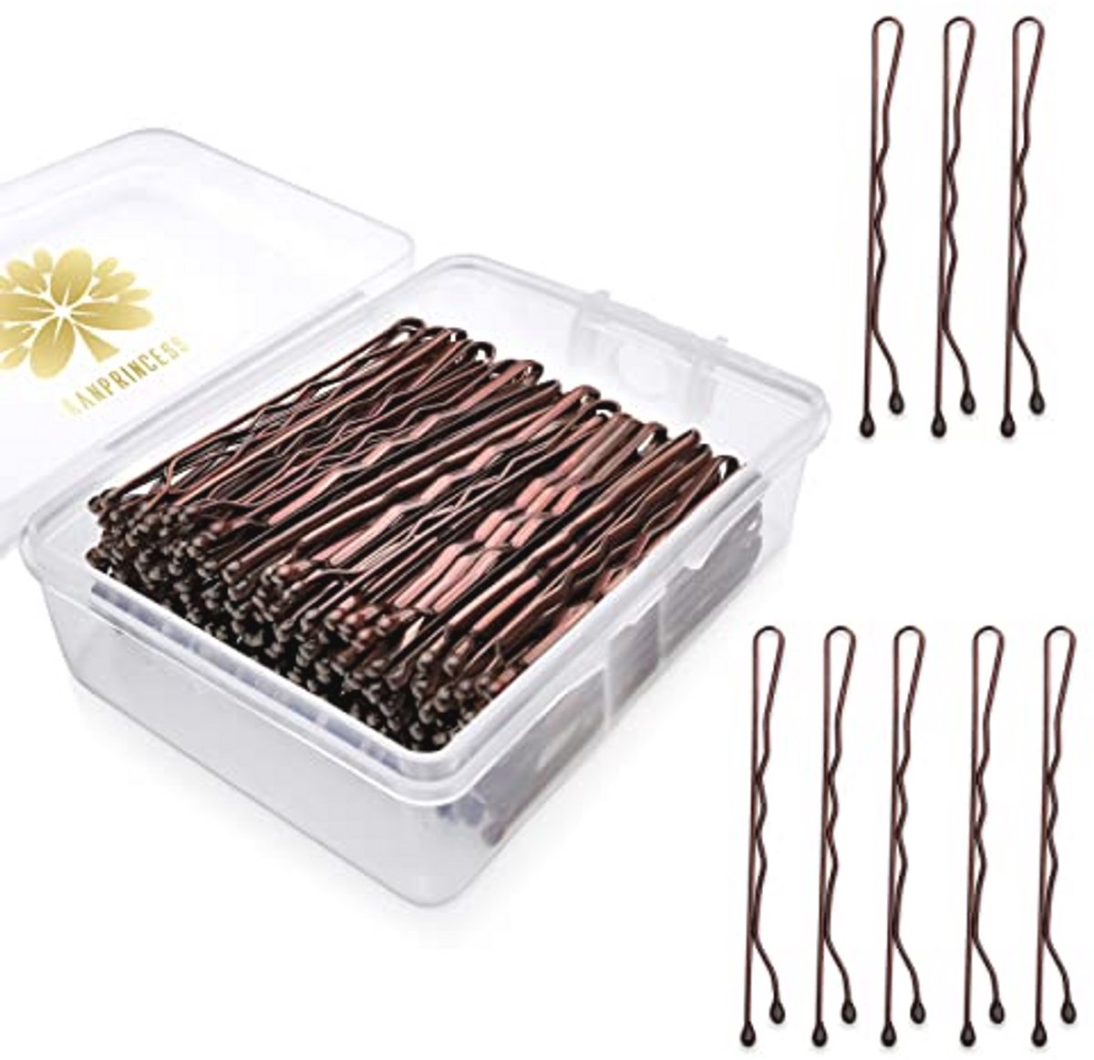 Set van 100 Haarspelden voor Vrouwen - 6 cm Haarclips met Transparante Opbergdoos
