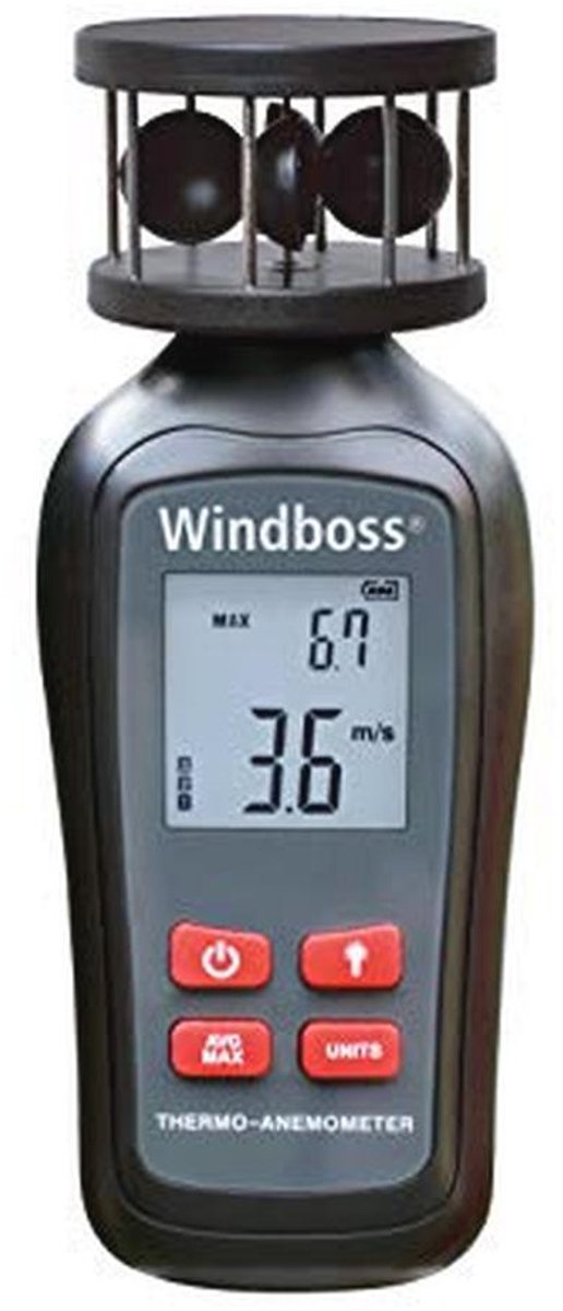 Windmeter met thermometer voor surfen, zeilen en kiten