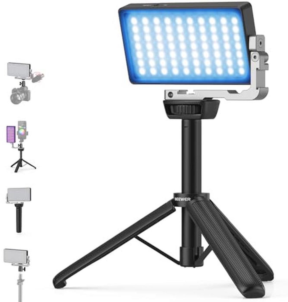 RGB Videolamp voor Streaming en Vloggen - LED Paneel met Instelbare Kleurtemperatuur