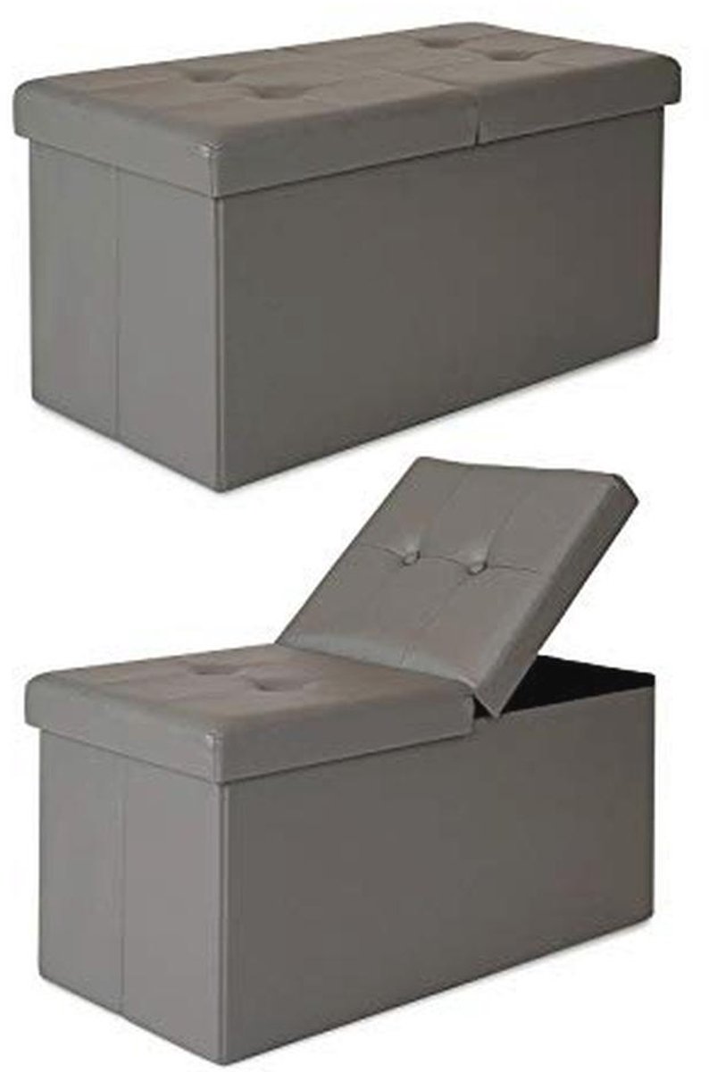 Ruimtebesparende Zitbank met Klapdeksel in Kunstleer - 76x38x38 cm