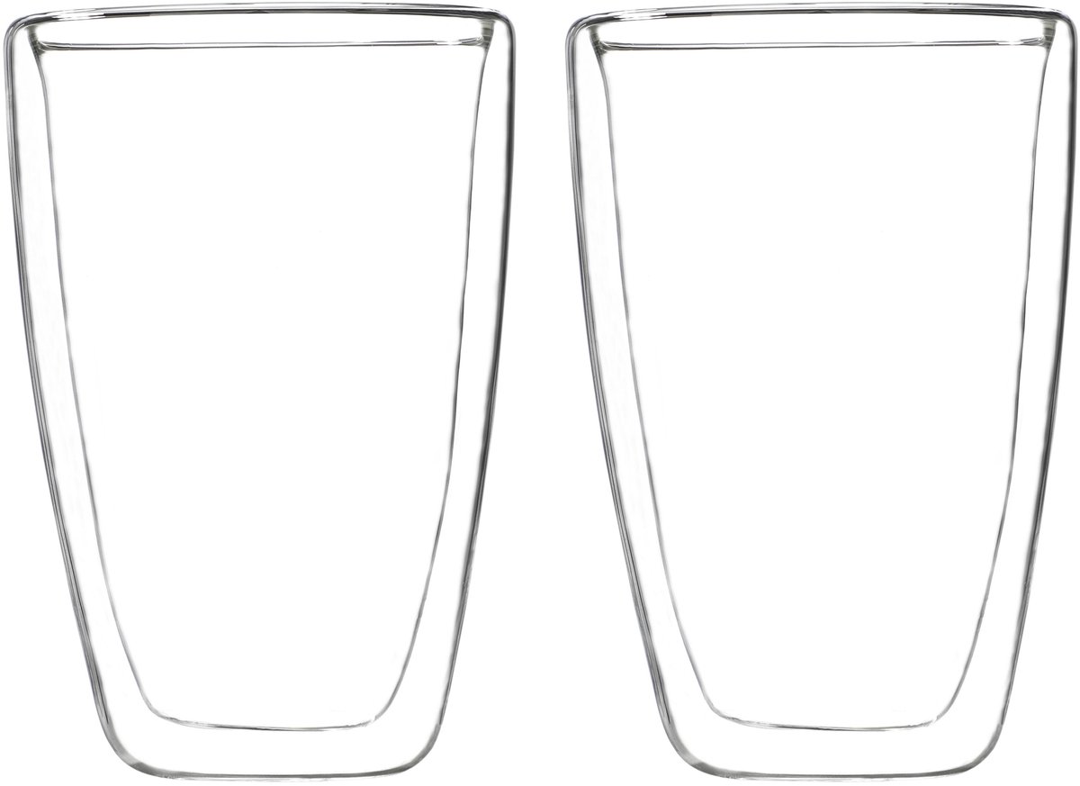 HI Dubbelwandige koffie / theeglazen - 4x stuks - 400 ml - transparant - Koffie/thee - bekers en glazen