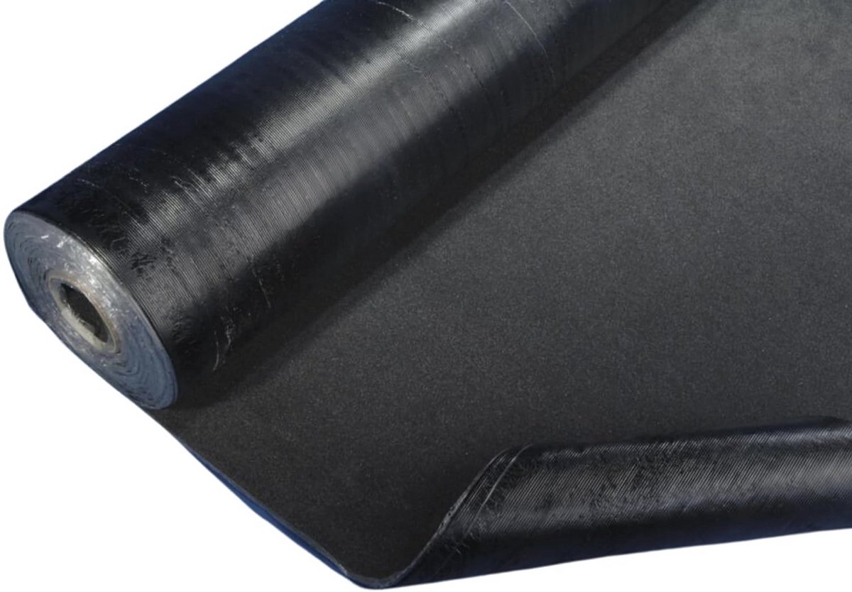 Waterdicht membraan voor terras en plat dak - Onderlaag bitumenvilt - 1 m breed - Dikte 1 mm - Dekking 5 m²