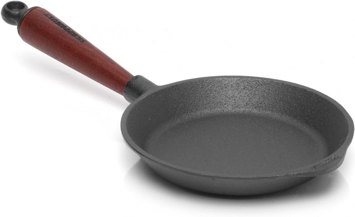 Koekenpan van gietijzer, 18 cm, voor optimaal braden en bakken