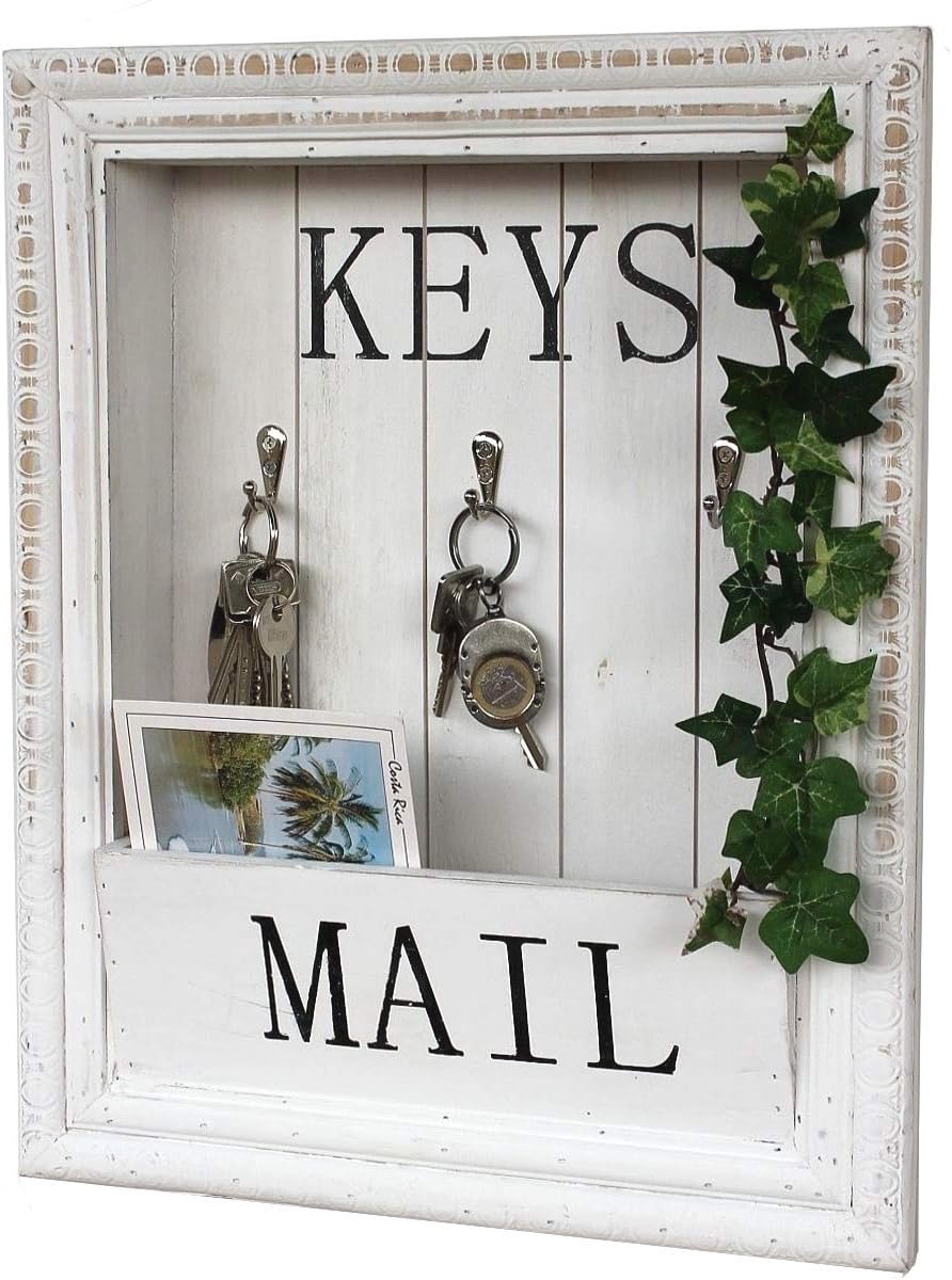 Wandorganizer Vintage Sleutelbord met Legplank - Hout en MDF - Shabby Chic Style