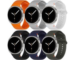 YONO Bandjes geschikt voor Samsung Galaxy Watch 8 - 40/44mm - Classic - Siliconen - 6-Pack - M/L