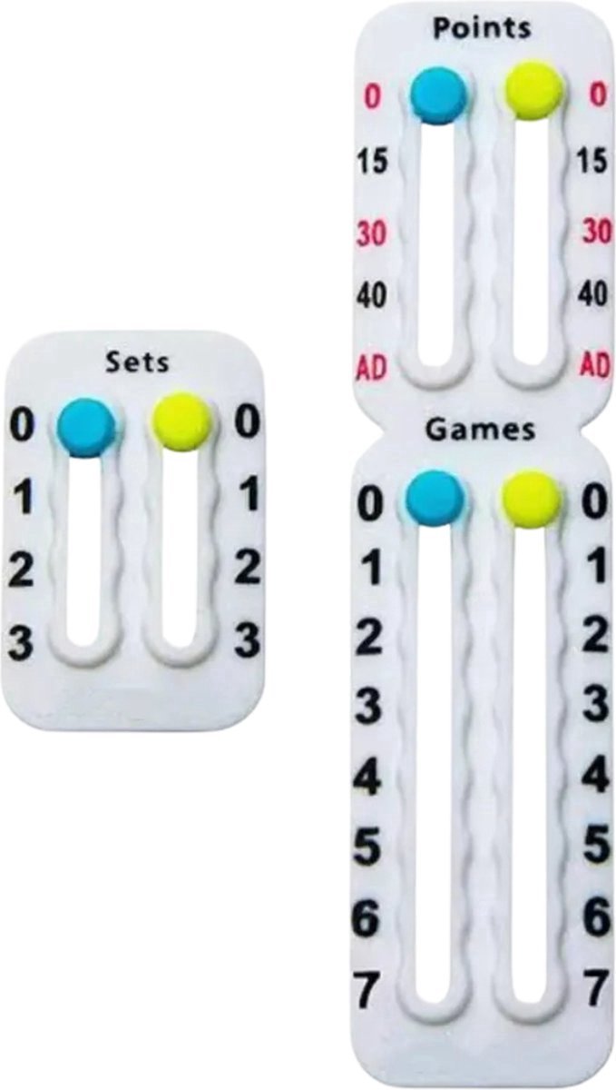 Go Go Gadget - Puntenteller - Scores bijhouden - Geschikt voor Tennis en Padel rackets - Licht gewicht - Wit