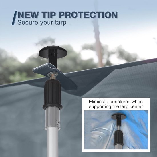 Telescoop Aluminium Tentstokken - Set van 2, Verstelbare Verlengstang voor Camping, Luifel en Zonnezeil van Merkloos	 — afbeelding 5