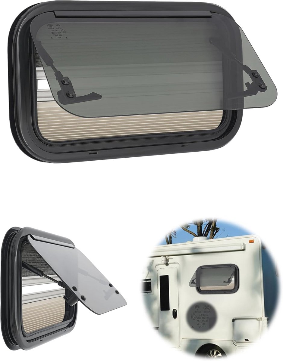 Camperraam 500 x 300 mm met Uitzetfunctie en Vliegenrooster - Perfect voor Caravans