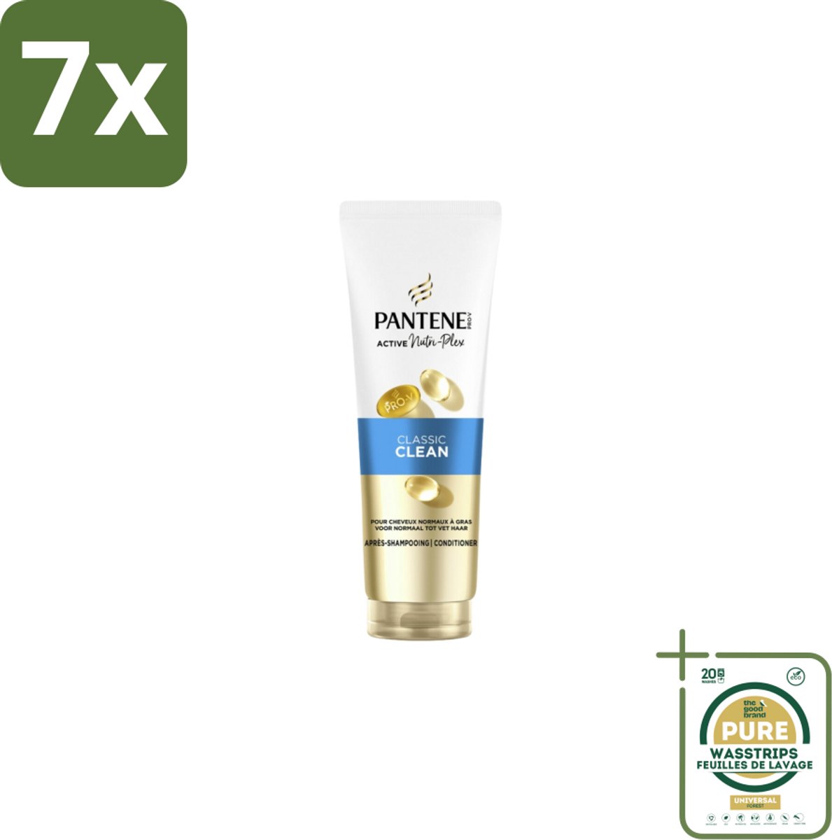 7 x Pantene – Conditioner – Classic Clean – 230 ml - Grootverpakking - Koffiezetapparaat