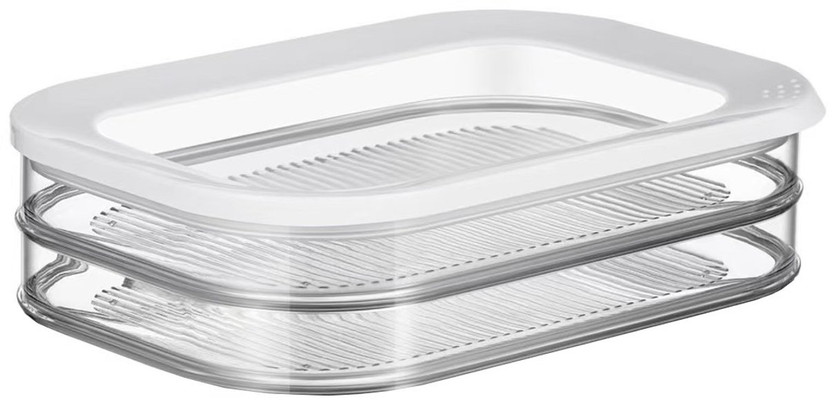 Opbergdoos - opbergbox met deksel - opbergdoos met vakjes - food container - 2 compartimenten