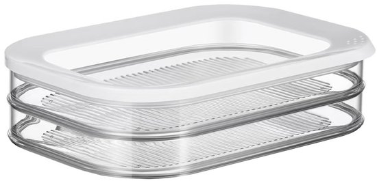 Opbergdoos - opbergbox met deksel - opbergdoos met vakjes - food container - 2 compartimenten