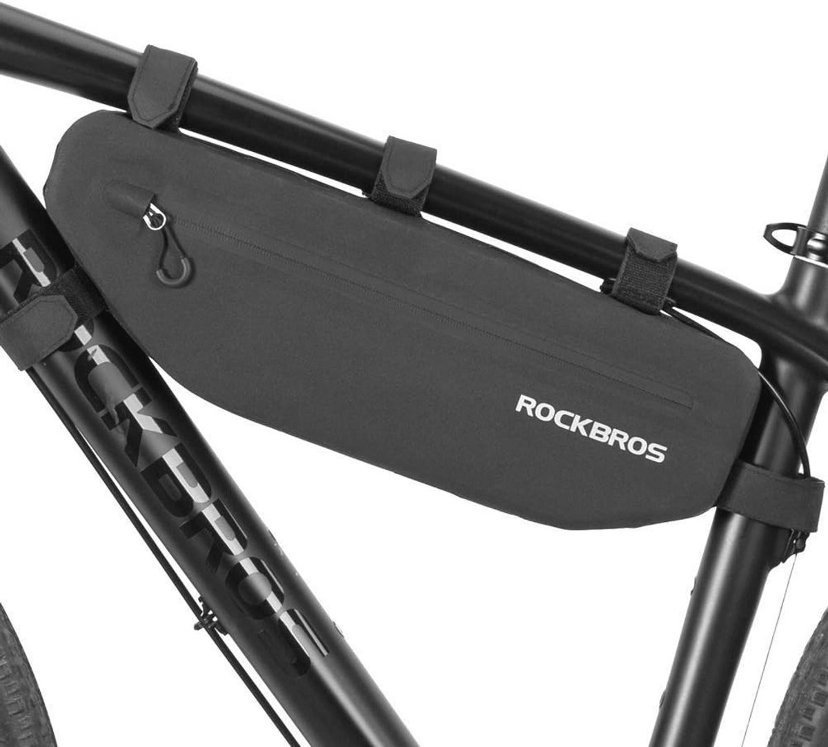 ROCKBROS Bicycle Bag Frame Waterproof Frame Bag Triangle Bag Triangle Bag Approx. 3L Black