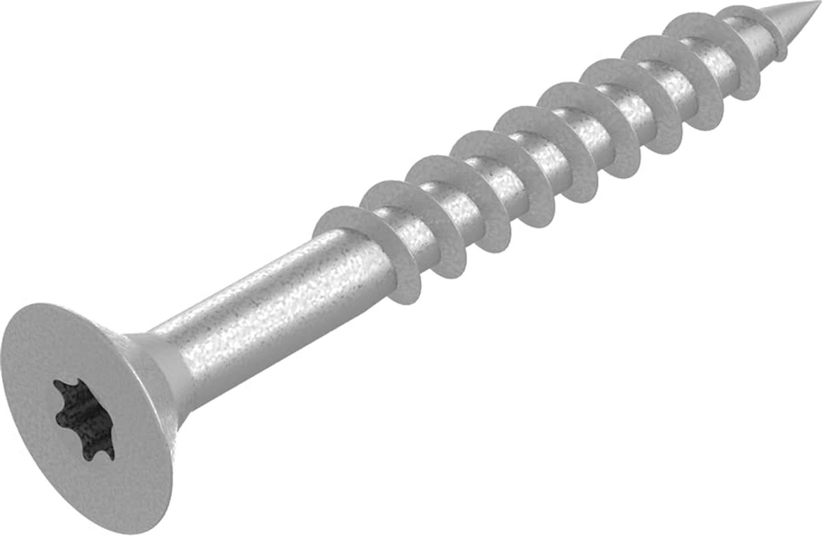 Houtschroef 6 x 80 mm - Roestvrij Staal (RVS) - 75 Stuks - Ideaal voor Meubel- en Bouwprojecten