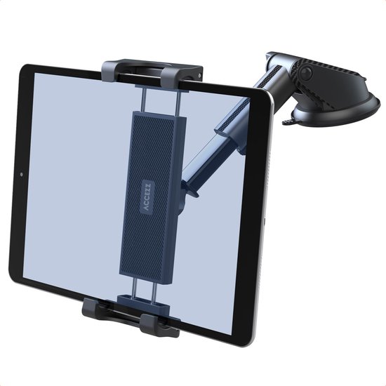 Support tablette Accezz pour voiture - Tableau de bord ou pare-brise - Réglable - Universel - Zwart