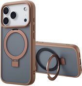 Accezz Hoesje - Geschikt voor Apple iPhone 17 Pro Max - Ring Stand Backcover geschikt voor MagSafe - Bruin