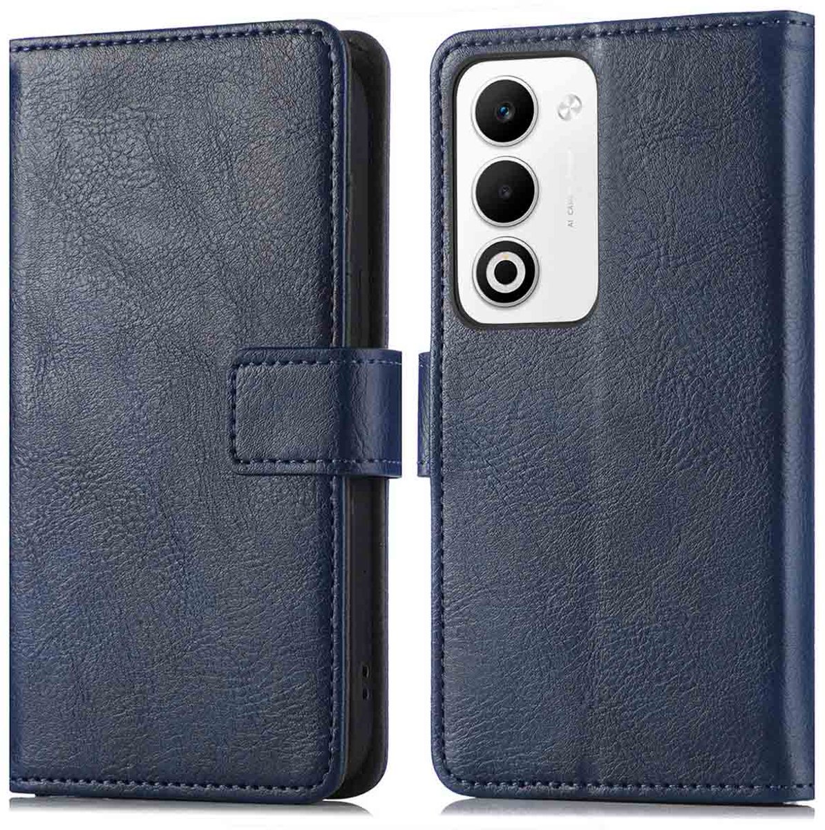 imoshion Hoesje - Geschikt voor Oppo A5 5G - Luxe Bookcase - Donkerblauw