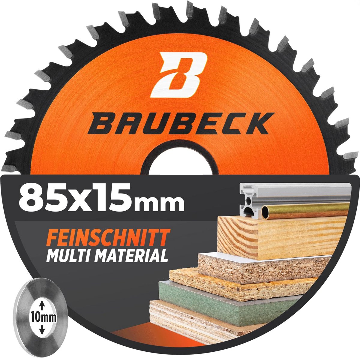 Cirkelzaagblad 85mm voor Hout, Metaal en Aluminium - Fijn Snede met 10mm Verloopring