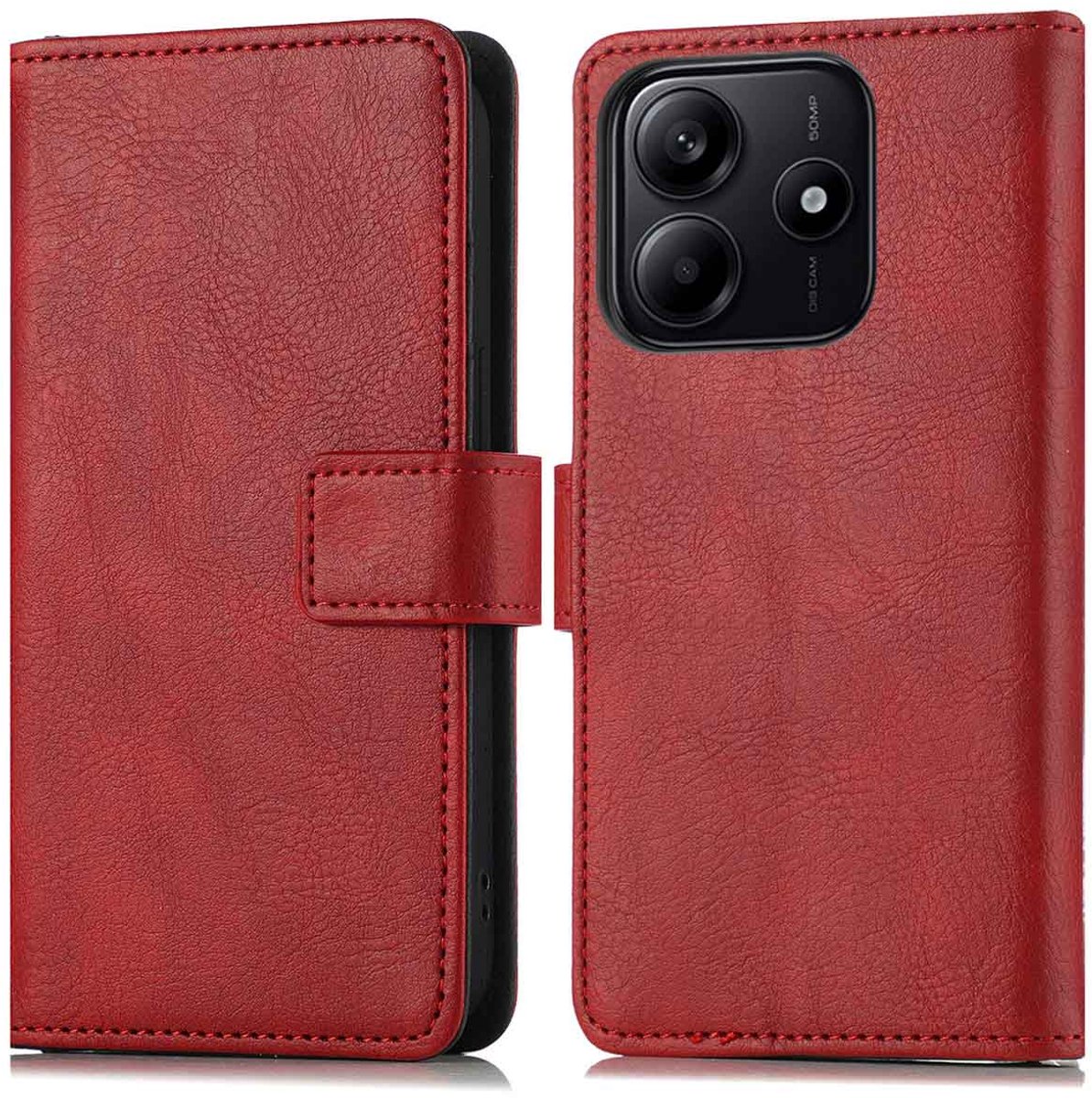 imoshion Hoesje - Geschikt voor Xiaomi Redmi Note 14 5G - Luxe Bookcase - Rood