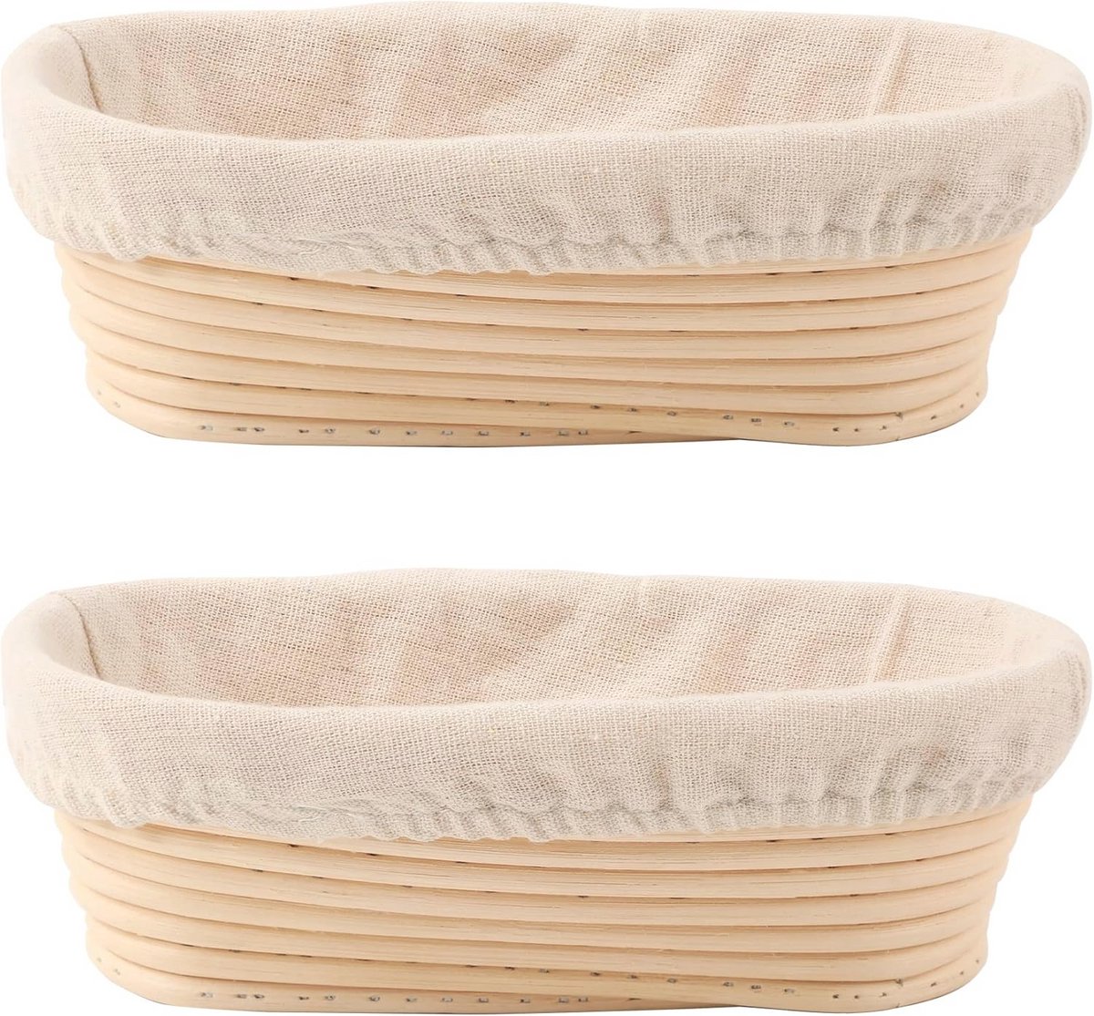 Set van 2 Ovale Banneton 10 inch Brooddeeg Mand voor Proeven en Rijzen