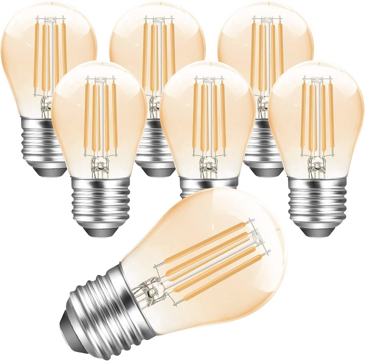 Dimbare E27 LED-lamp 4W Vintage G45 2700K Warm Wit Amber - Pakket van 6
