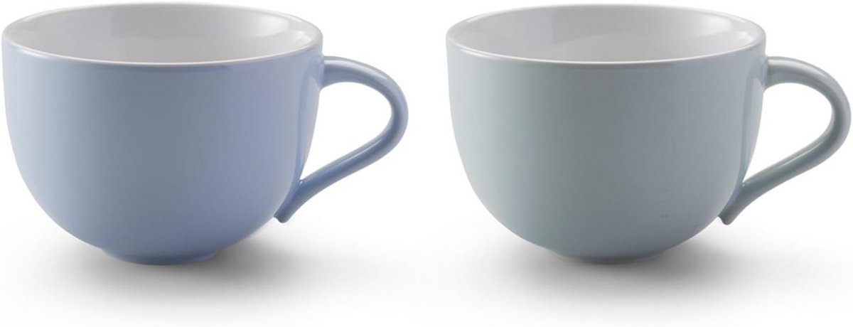 Set van 2 Blauwe Stenen Mokken - Tijdloos Scandinavisch Design