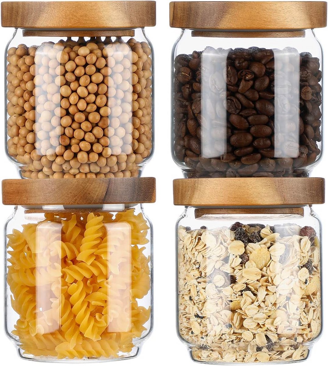 Set van 3 Glazen Voorraadpotten - 1600 ML