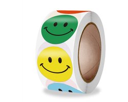 Go Go Gadget - Stickers - Motivatie - 1 set van 500 stuks - 8 kleuren - Lachende emoji - 2.5cm